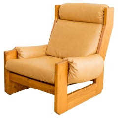 Retro Maison Regain  Leather + Elm Lounge Chair