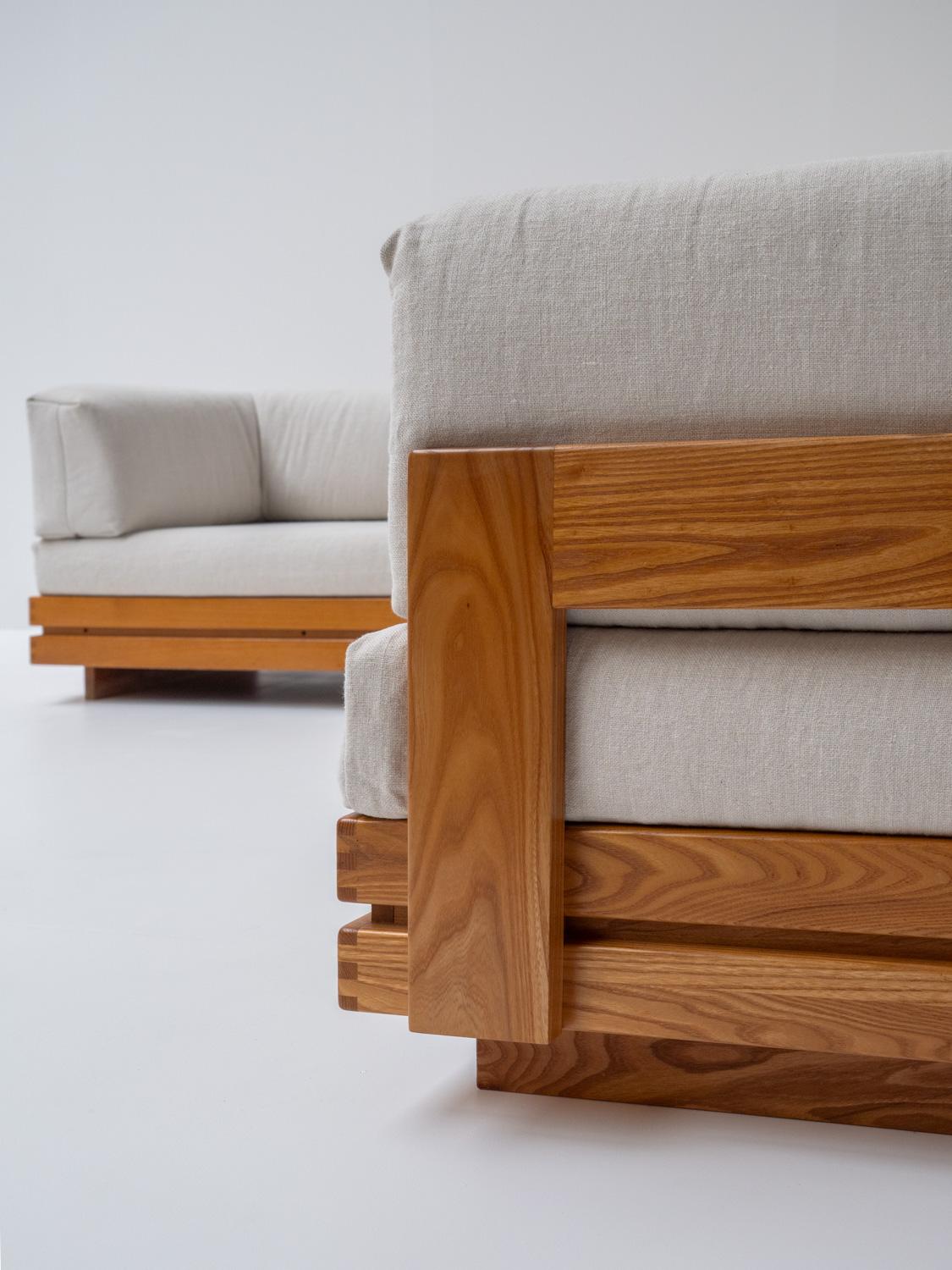 Wood Maison Regain Living Room Set, France 1970s