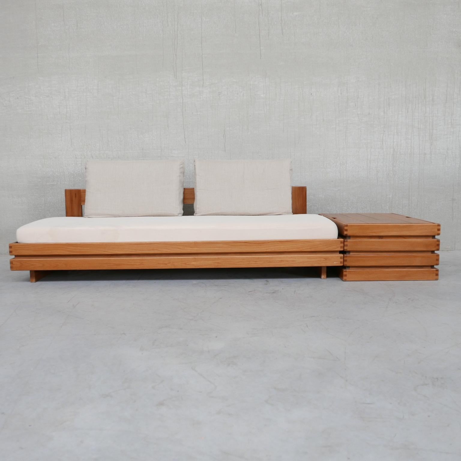 Maison Regain Mid-Century French Elm Day Bed/Sofa 12
