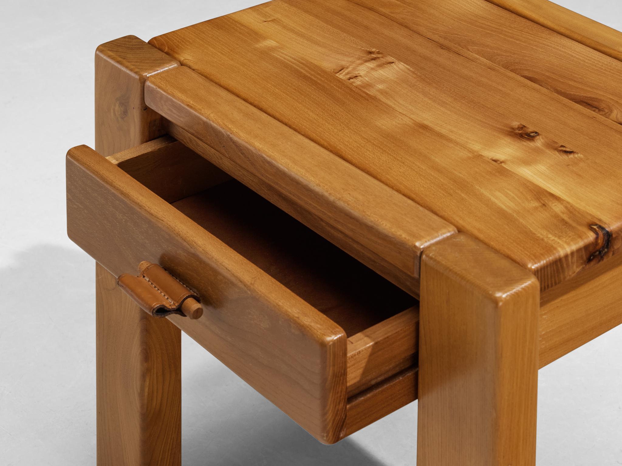 Maison Regain Night Stand in Elm and Leather 2
