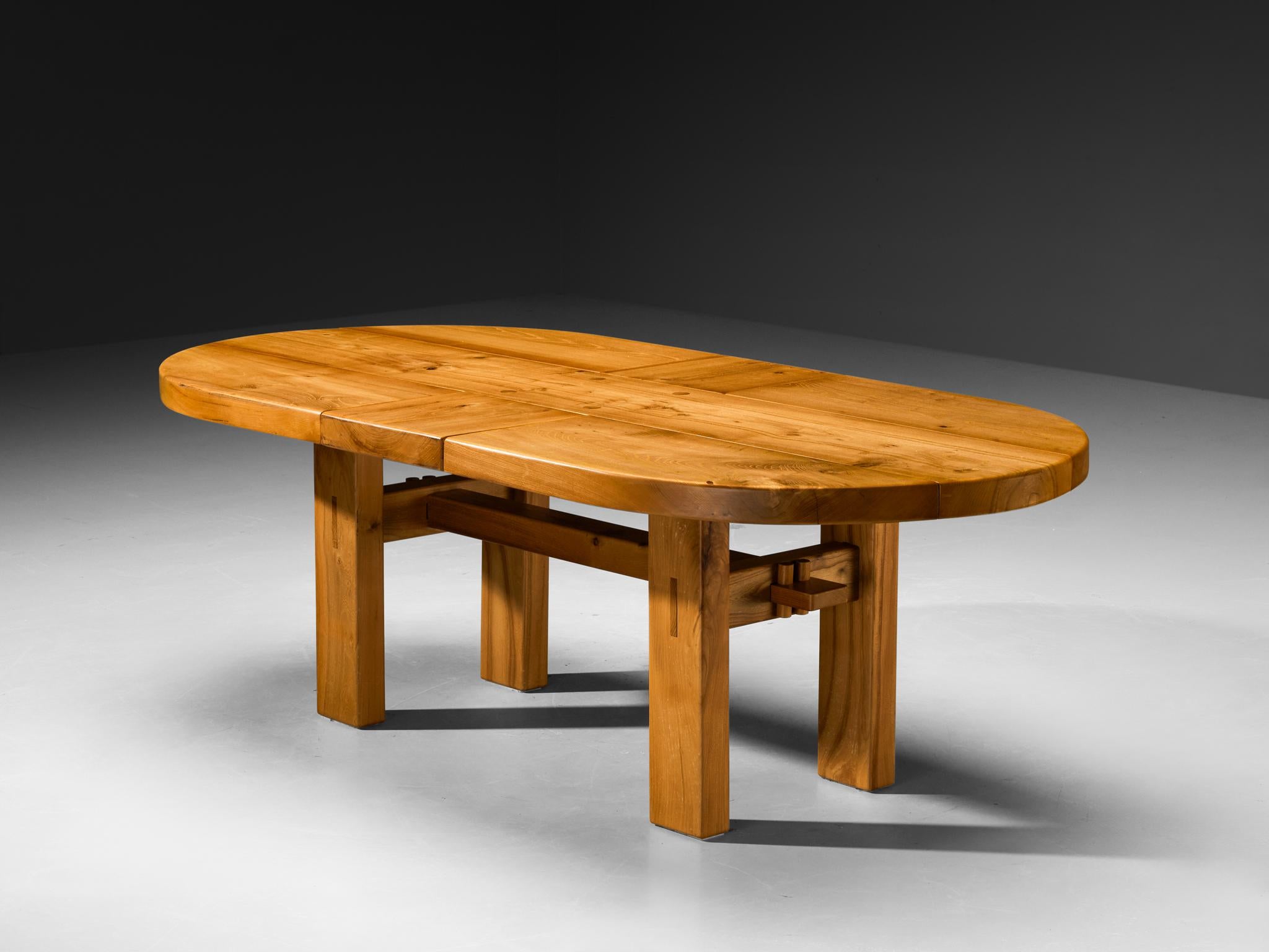 Maison Regain Oval Dining Table in Solid Elm For Sale 1