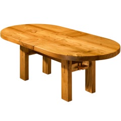 Table de salle à manger ovale en orme massif de Maison Regain