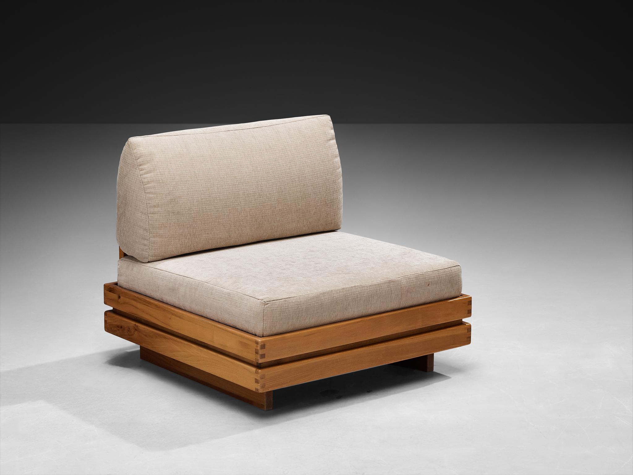 Post-Modern Maison Regain Pair of Lounge Chairs in Elm For Sale