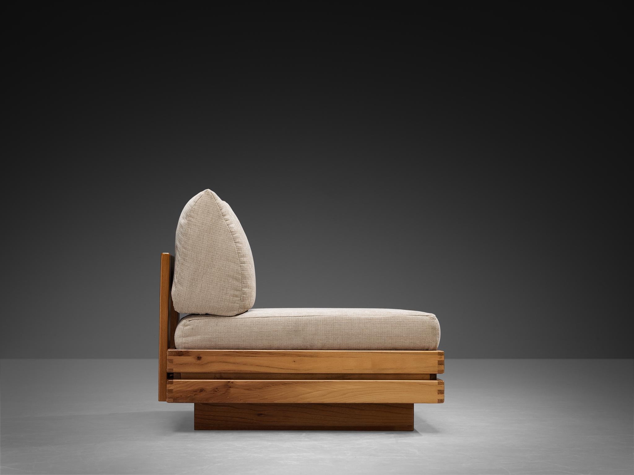 Fabric Maison Regain Pair of Lounge Chairs in Elm For Sale