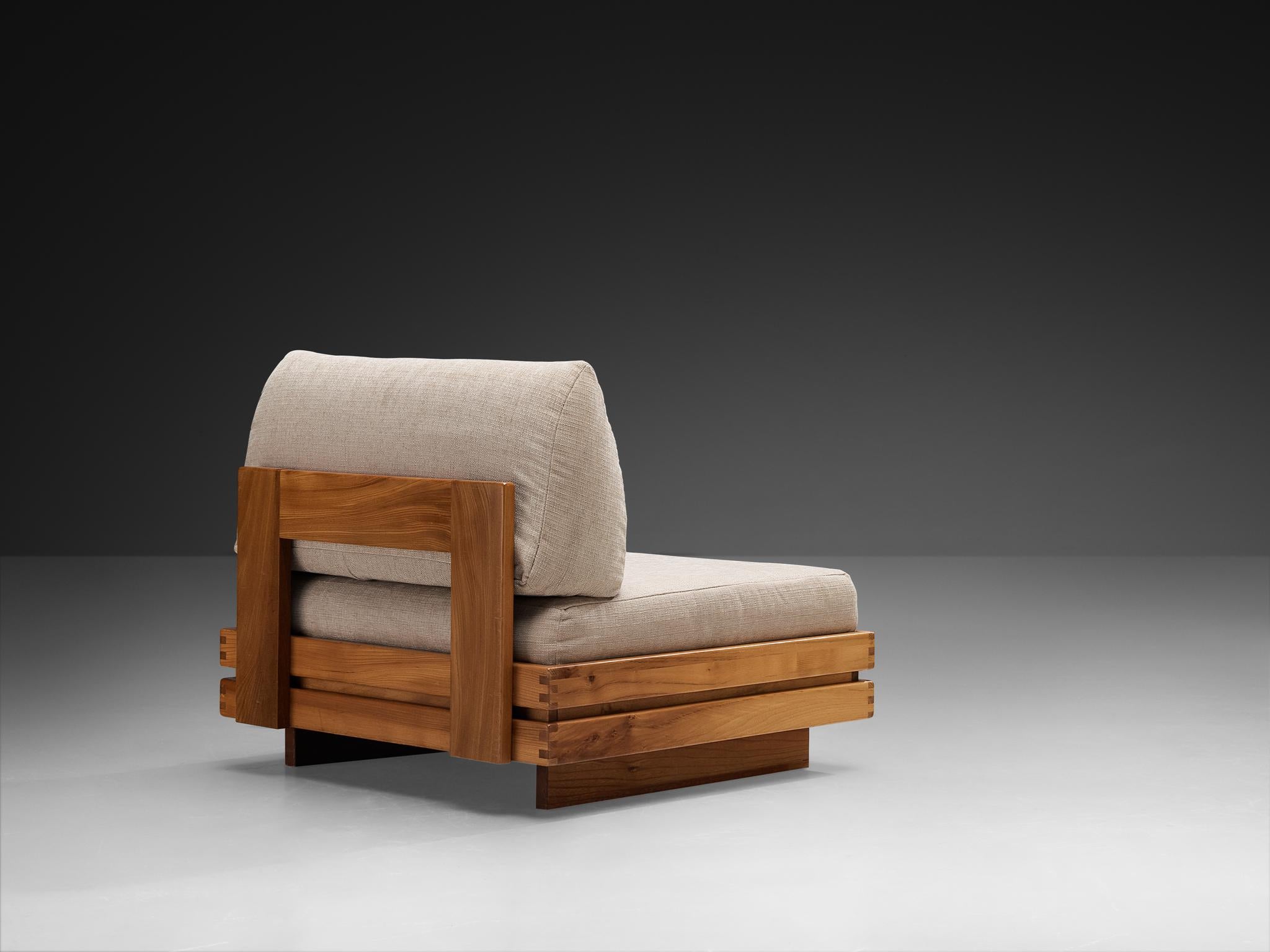 Maison Regain Pair of Lounge Chairs in Elm For Sale 2