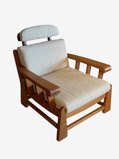 Maison Regain Pair Upholstered Club Chairs, France, 1950s