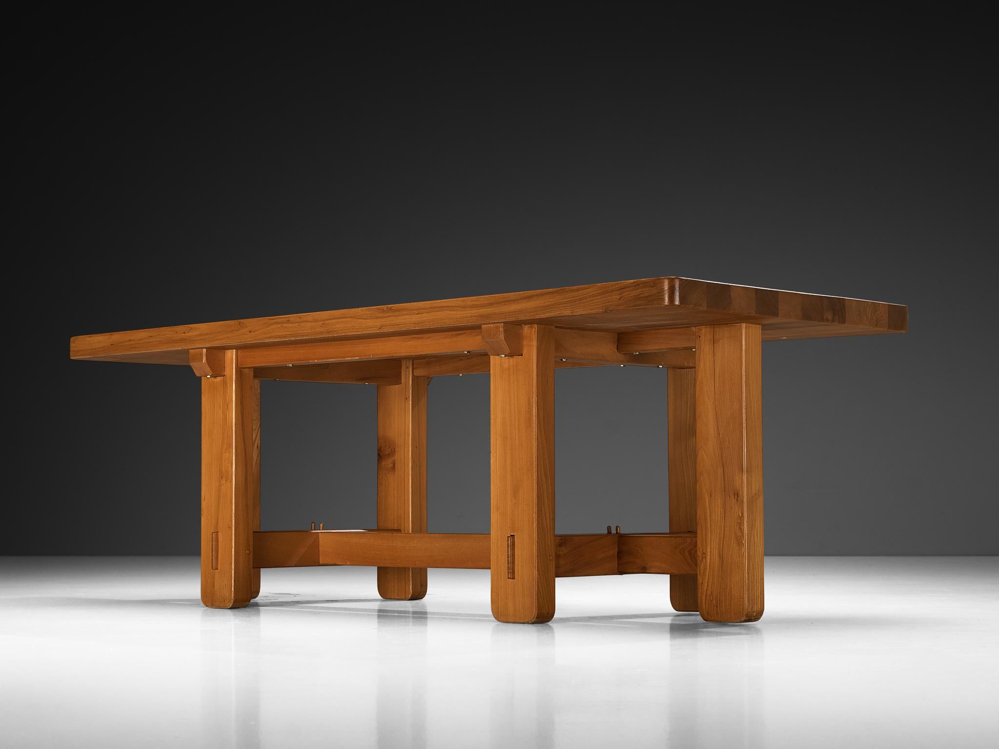 Maison Regain Rectangular Dining Table in Solid Elm For Sale 6