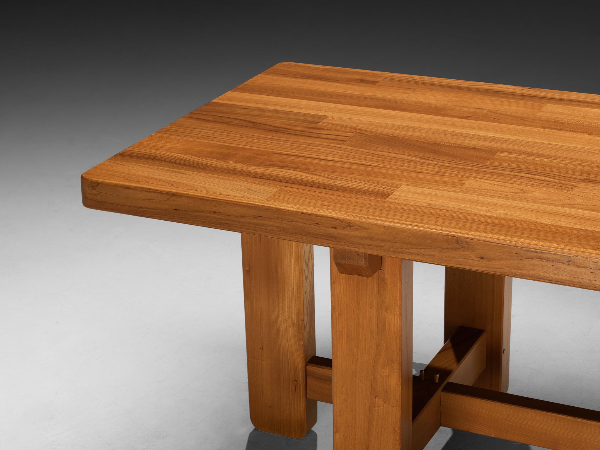 Maison Regain Rectangular Dining Table in Solid Elm In Good Condition For Sale In Waalwijk, NL