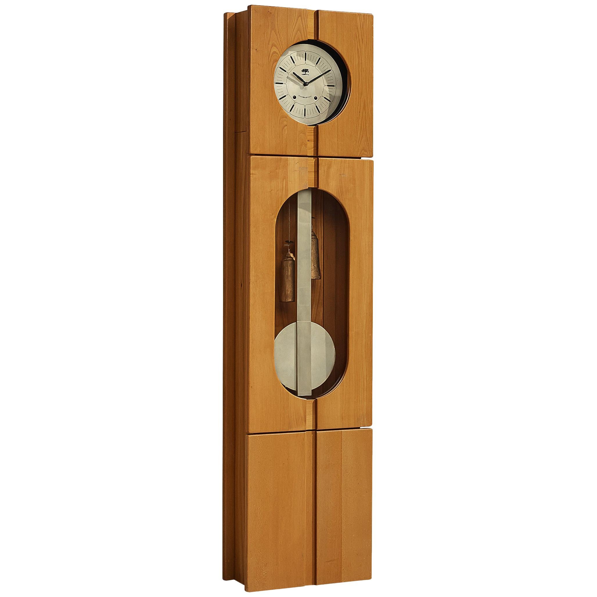 Maison Regain Sculptural Grandfather Clock in Solid Elm