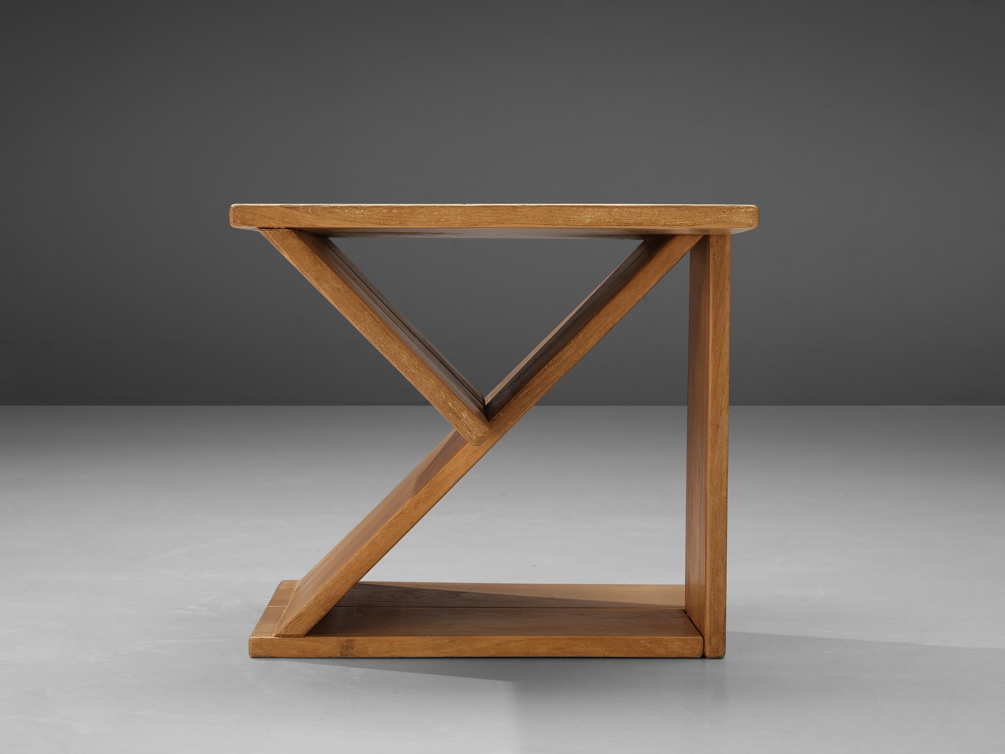 Mid-20th Century Maison Regain Sculptural Side Table in Solid Elm