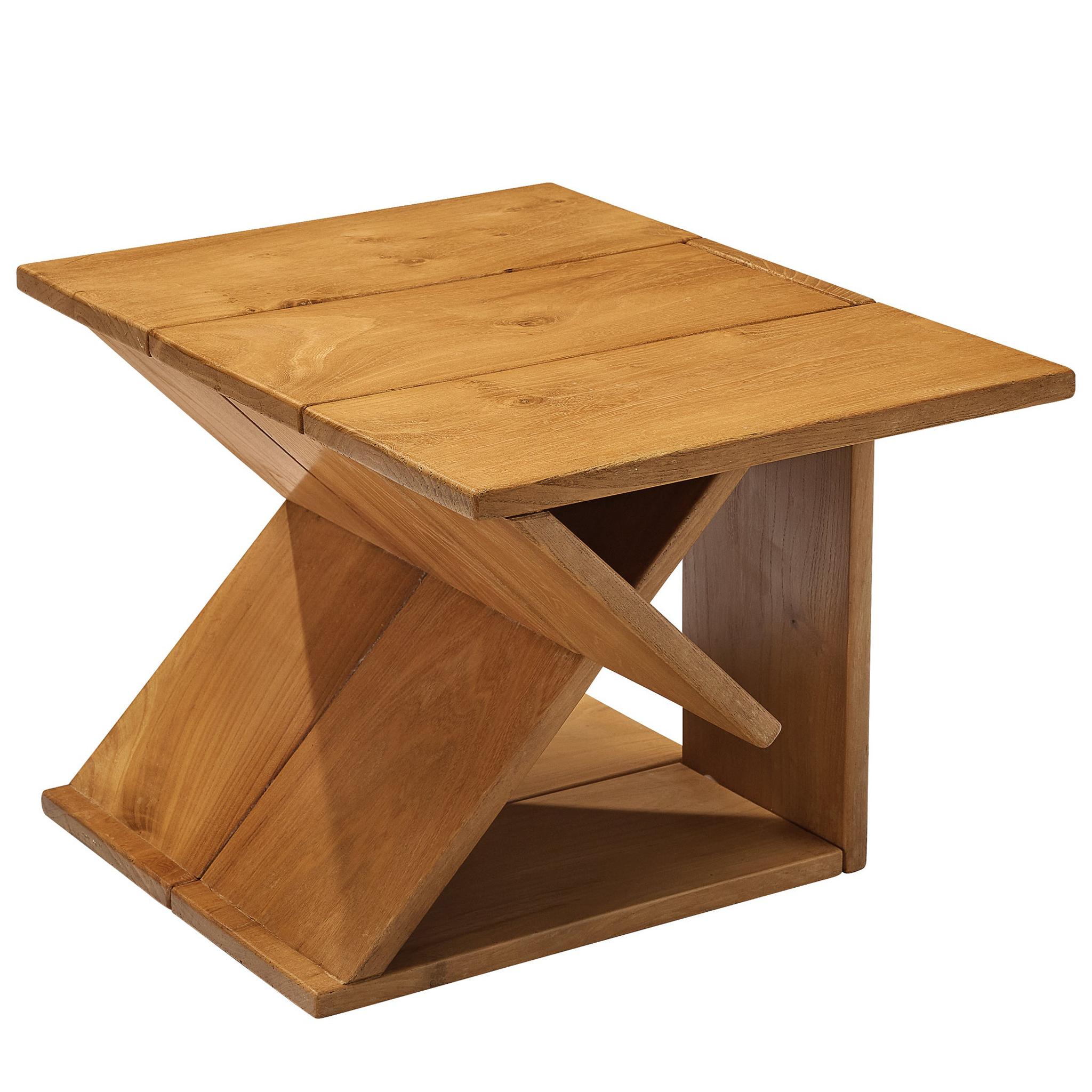 Maison Regain Sculptural Side Table in Solid Elm