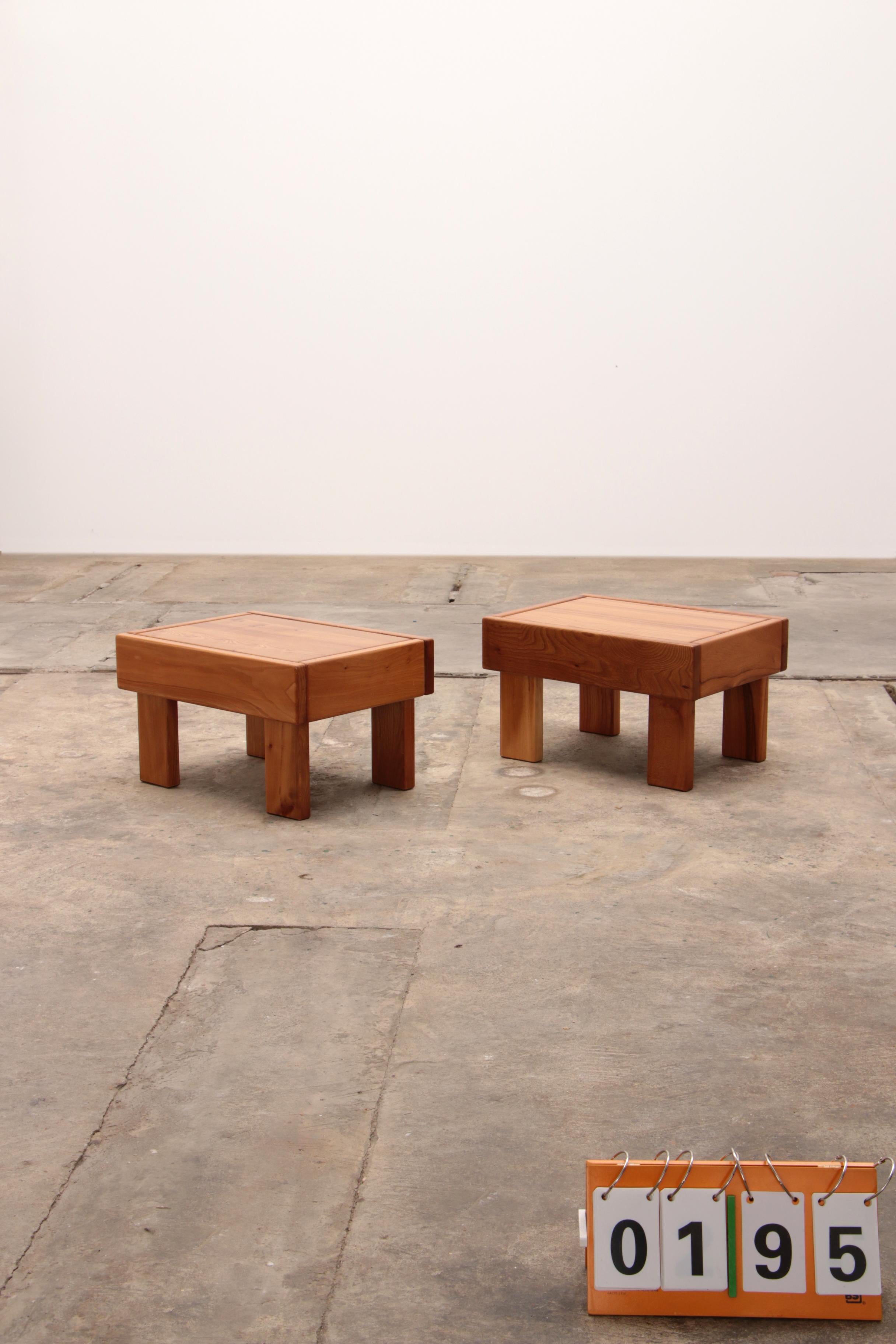 Maison Regain Set of Elm Wood Tables from the 1970s, France 8