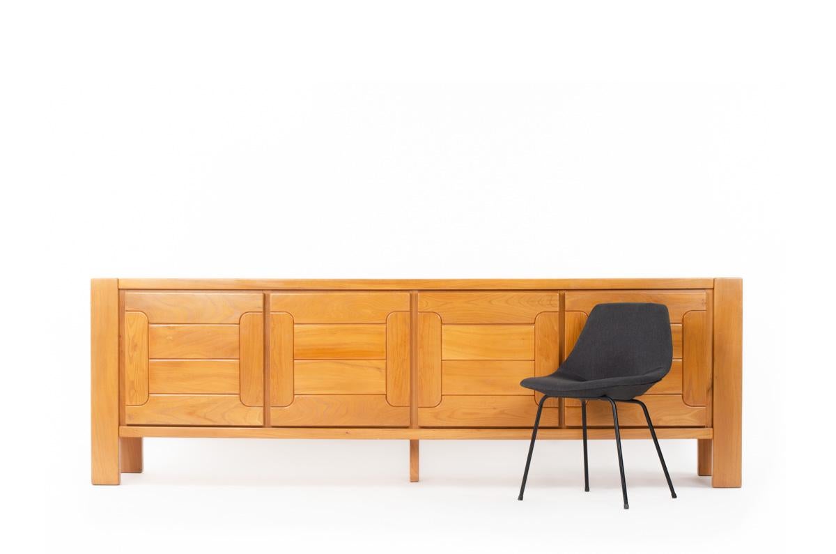 Maison Regain Sideboard in Elm, 1980 For Sale 1