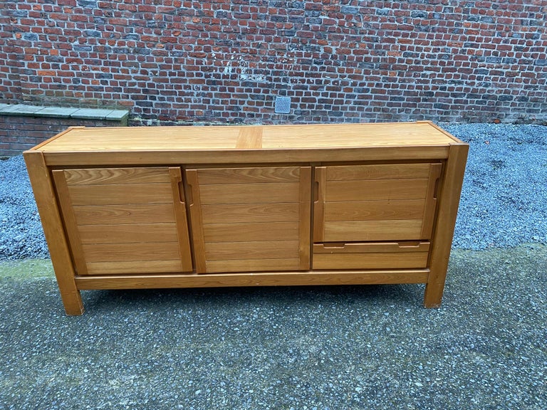 Maison Regain Sideboard in Solid Elm, circa 1960, Pierre Chapo Style In Good Condition For Sale In Saint-Ouen, FR