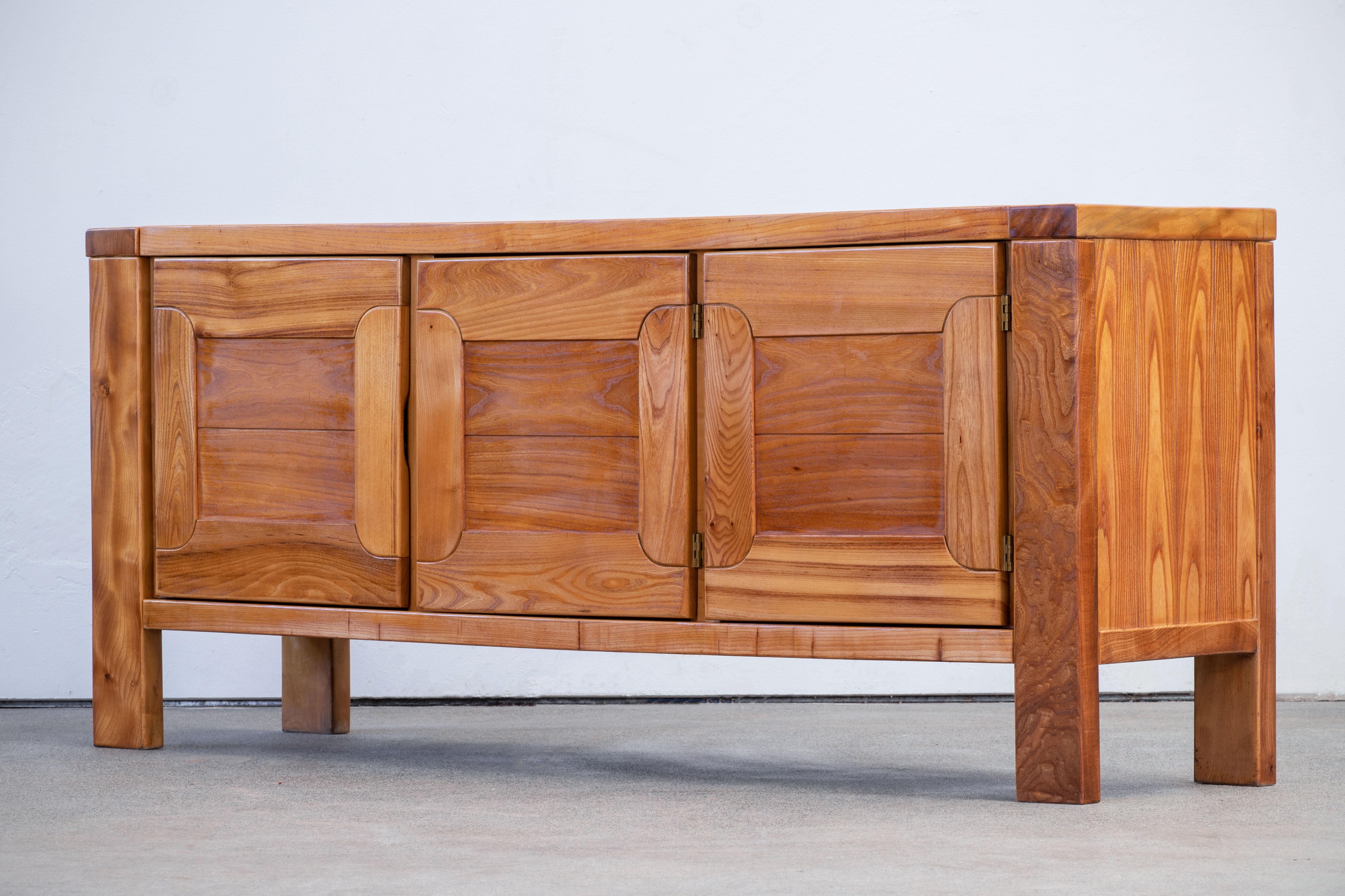 Maison Regain Sideboard in Solid Elm, France, 1970s 5