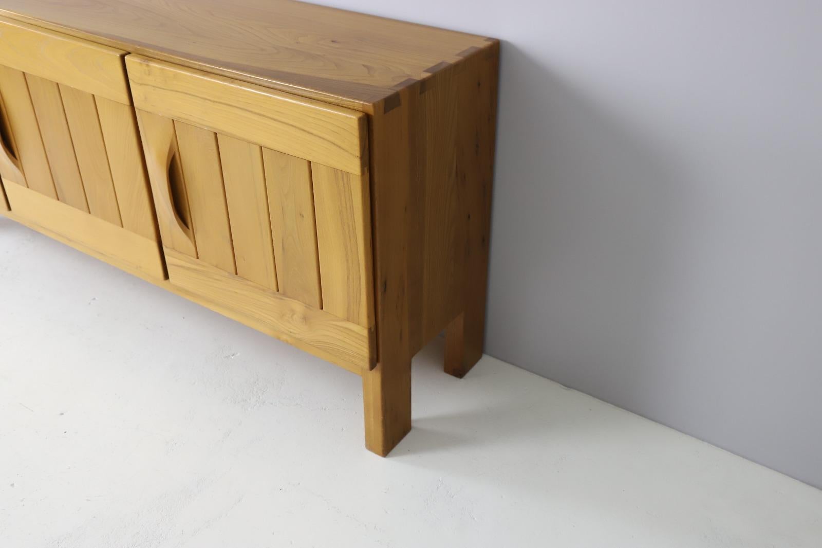 Late 20th Century Maison Regain Sideboard in Solid Elm, France 1970s For Sale