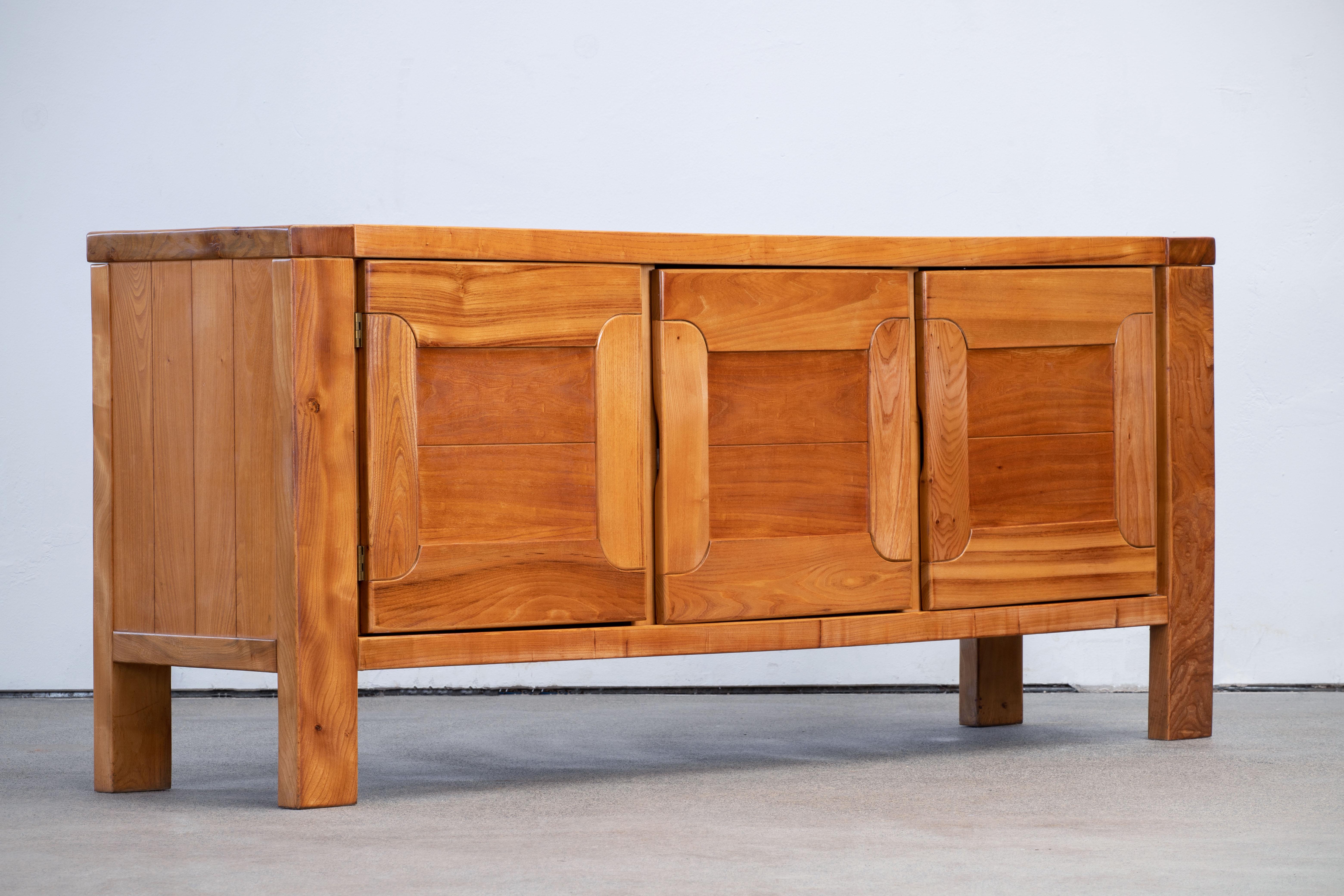 Maison Regain Sideboard in Solid Elm, France, 1970s 1