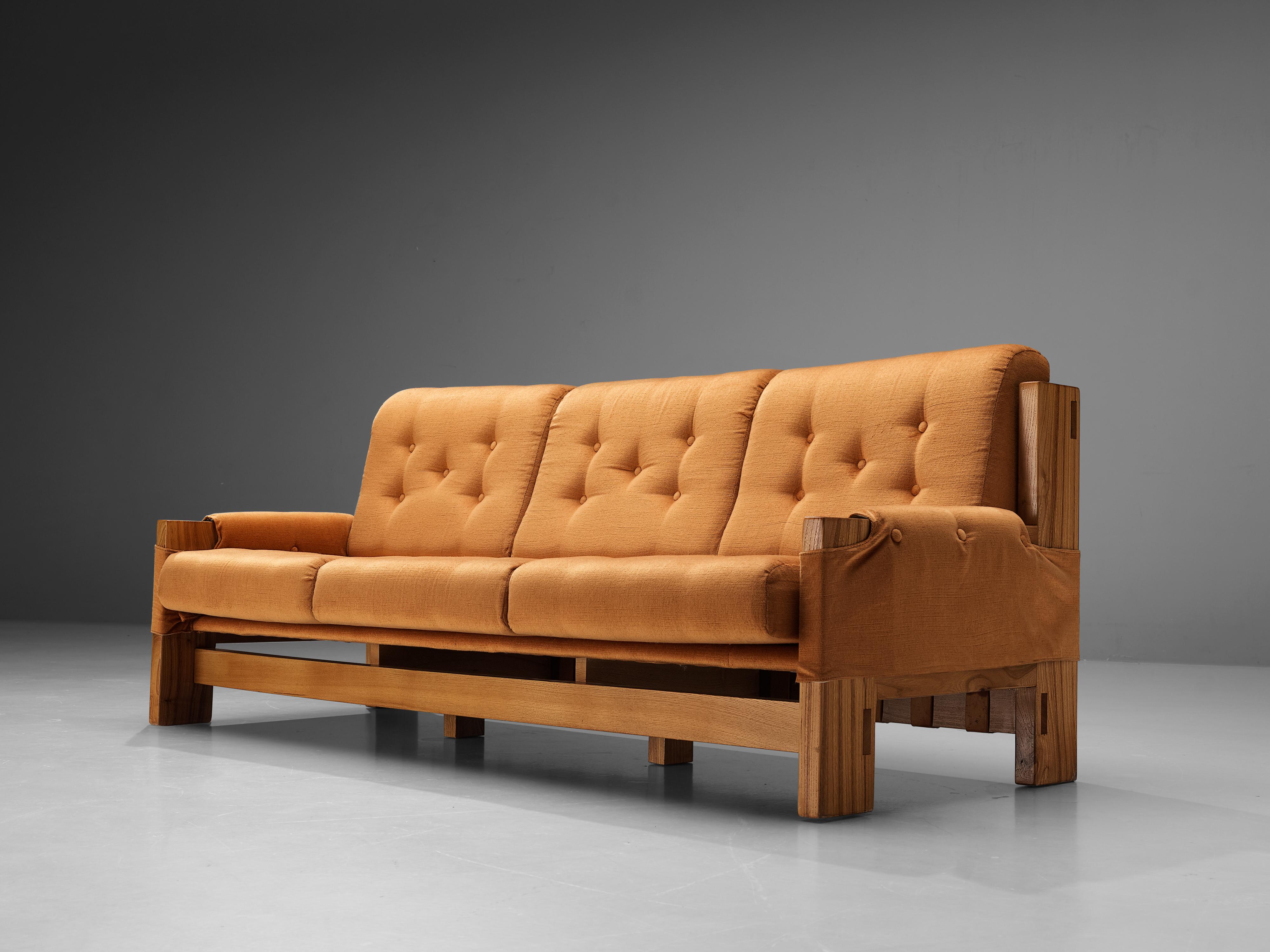 Maison Regain Sofa in Elm and Orange Upholstery  For Sale 1