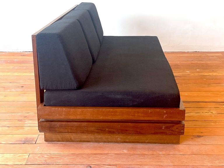 Late 20th Century Maison Regain Sofa in Elm For Sale