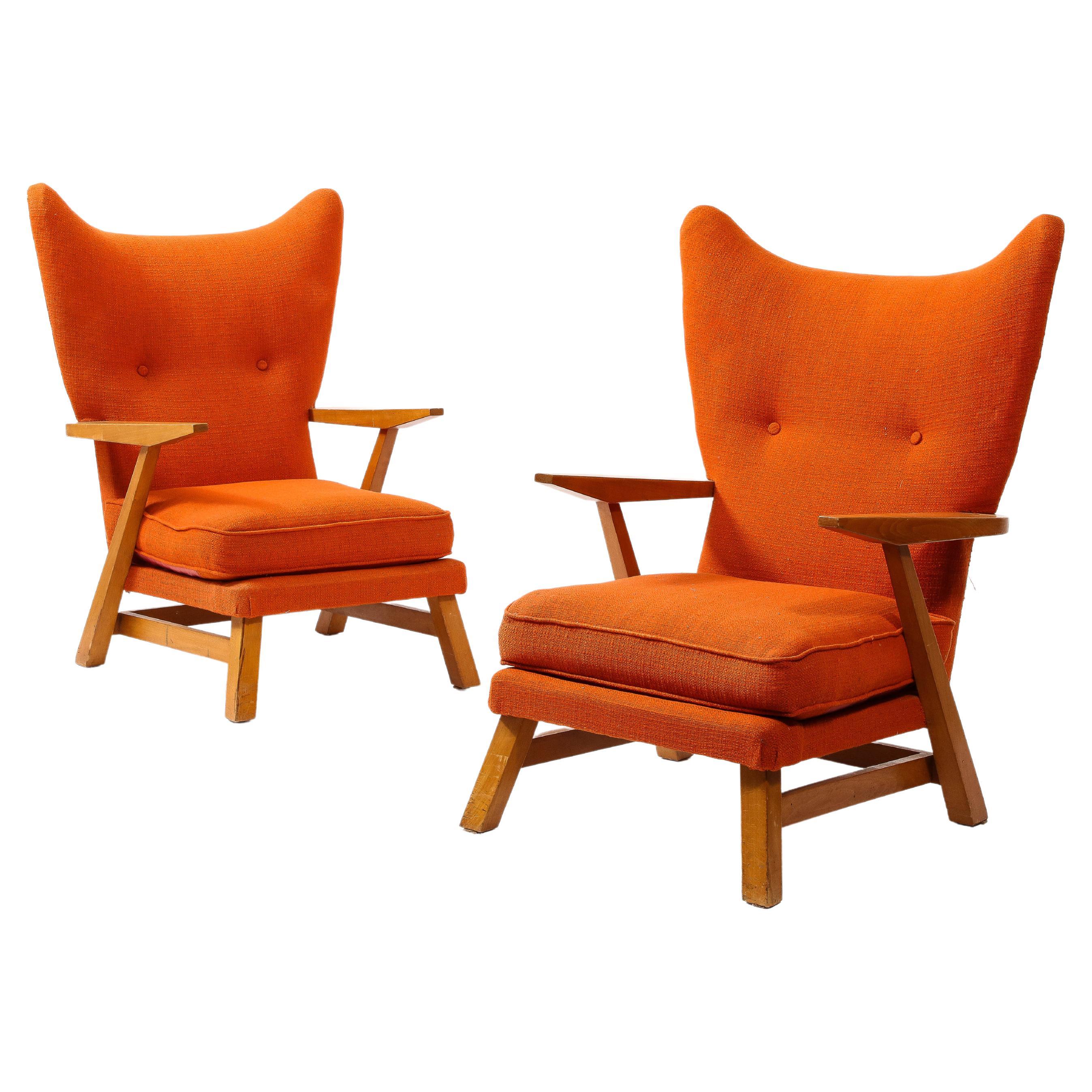 Maison Regain Solid Elm Armchairs, France 1960's