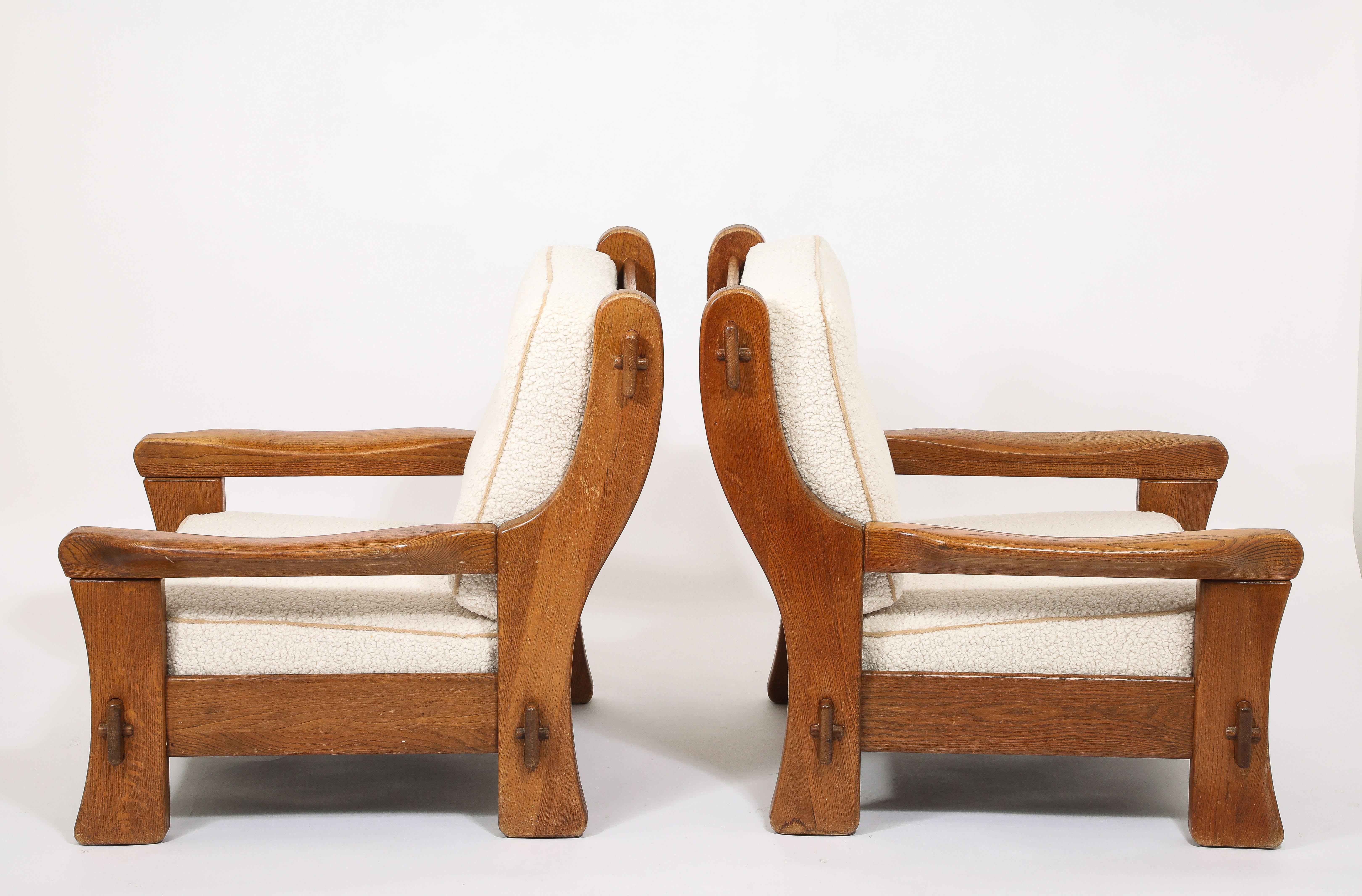 Maison Regain Solid Elm Chairs, France 1950's For Sale 4