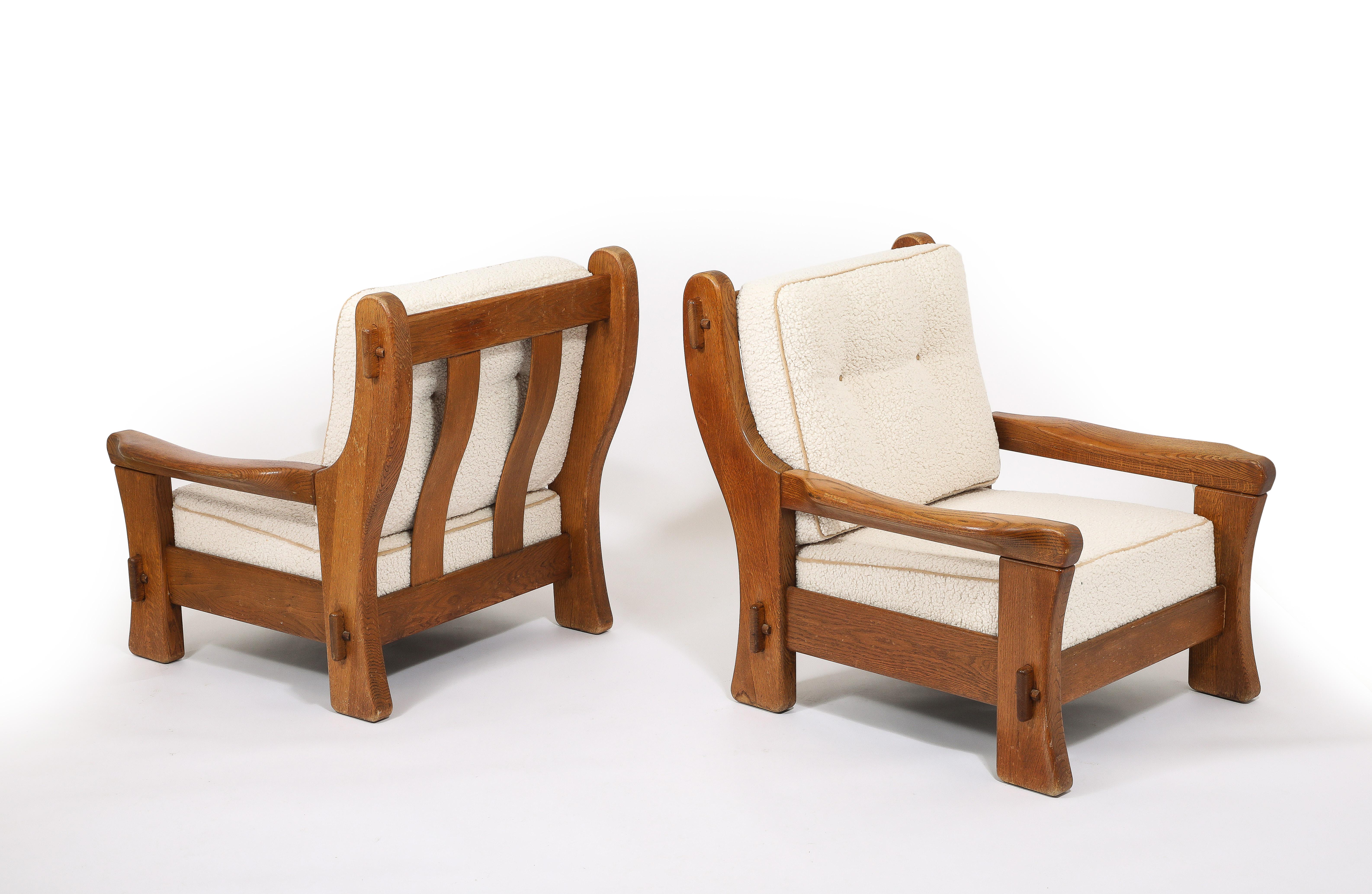 Maison Regain Solid Elm Chairs, France 1950's For Sale 7