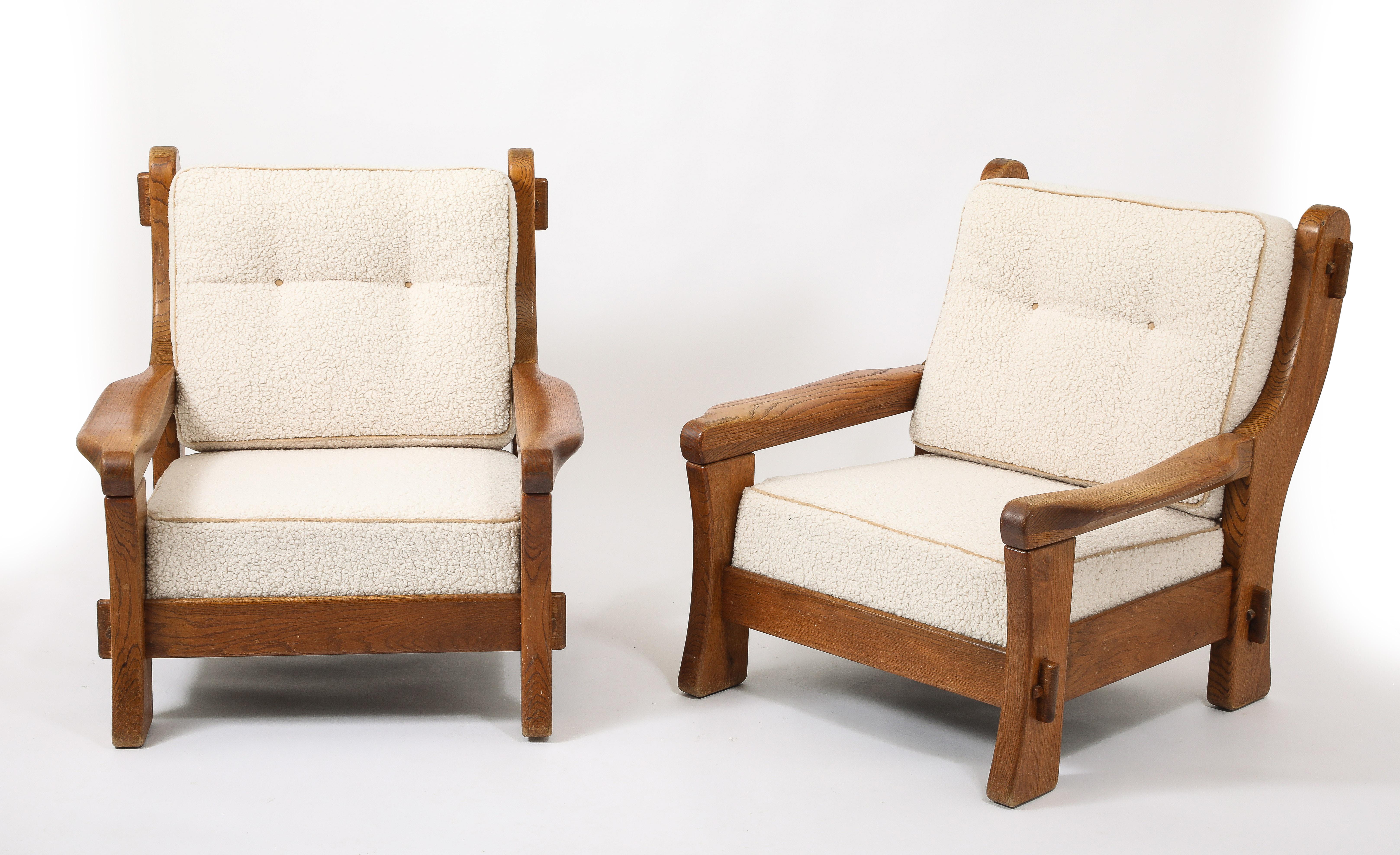 20th Century Maison Regain Solid Elm Chairs, France 1950's For Sale