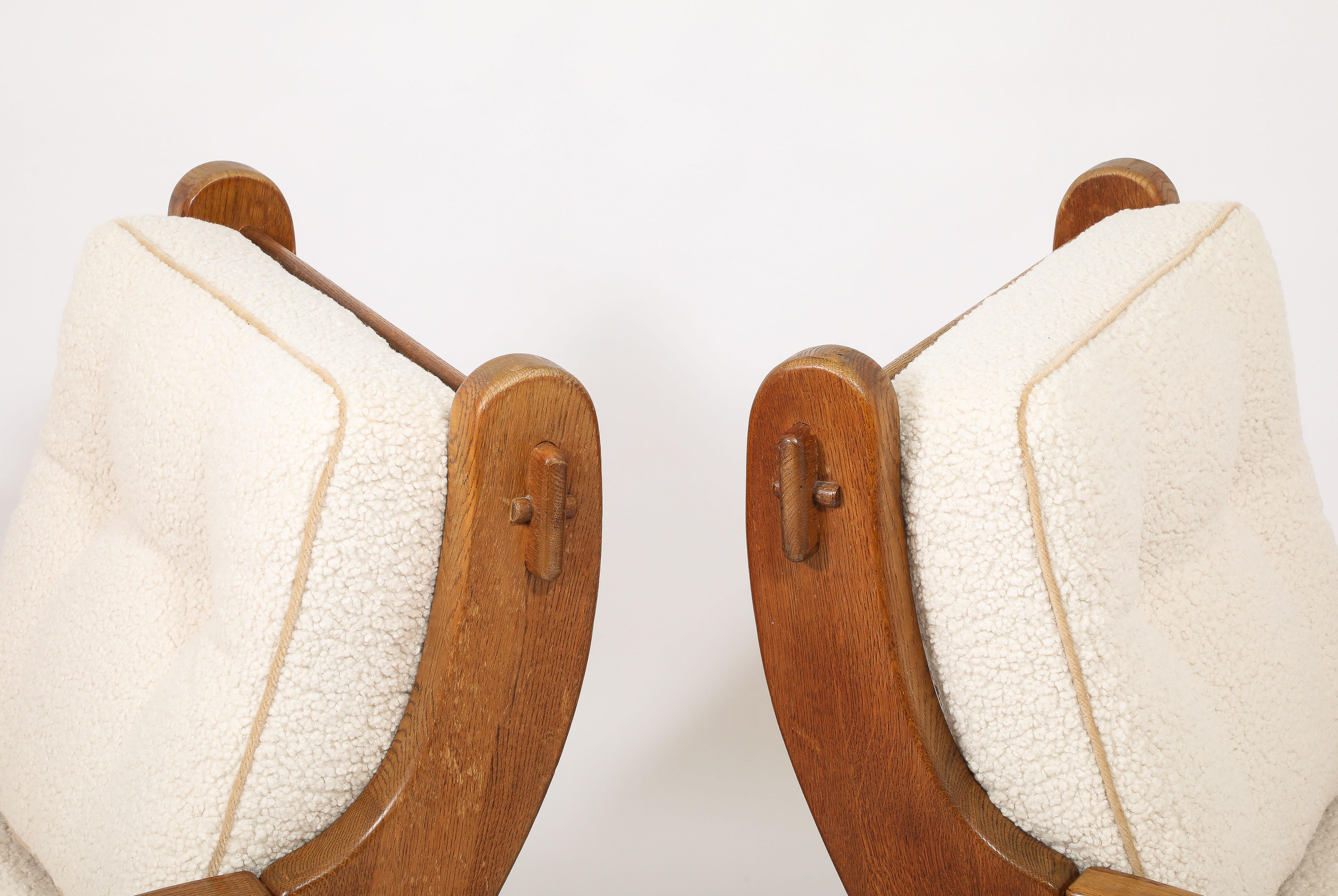 Maison Regain Solid Elm Chairs, France 1950's For Sale 2