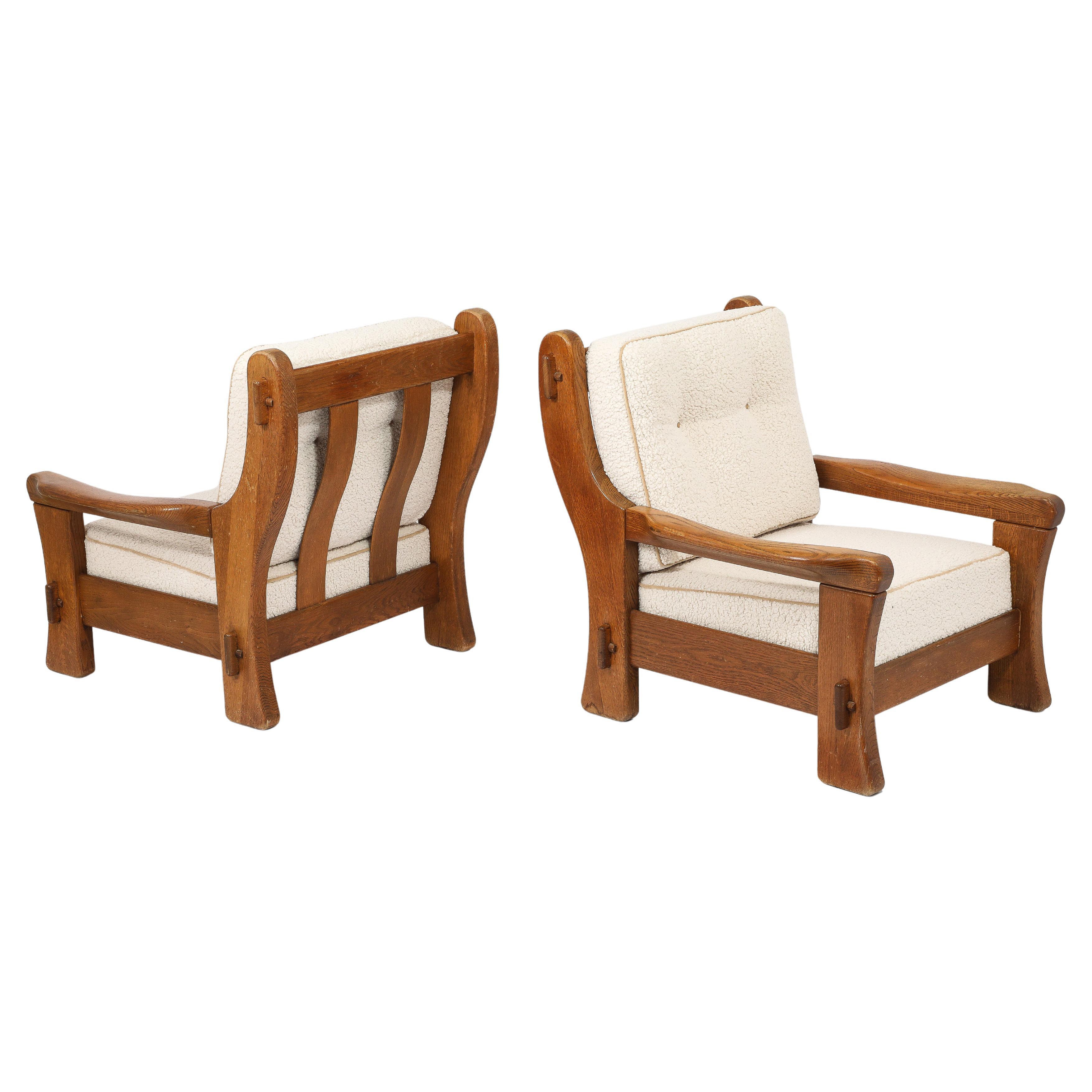Maison Regain Solid Elm Chairs, France 1950's For Sale