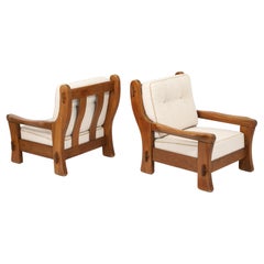 Maison Regain Solid Elm Chairs, France 1950's