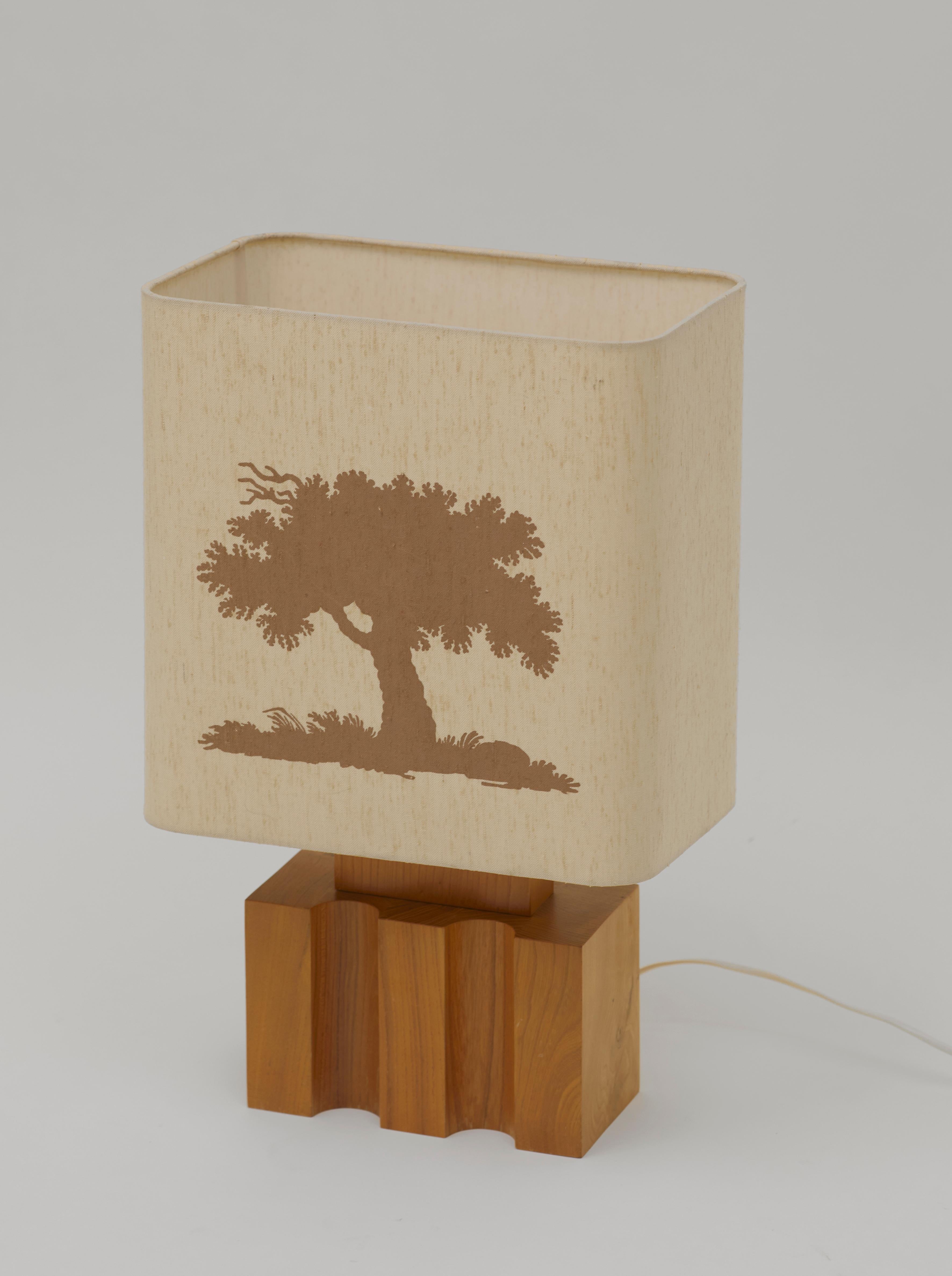 European Maison Regain solid elm constructivist table lamp with original logo lampshade