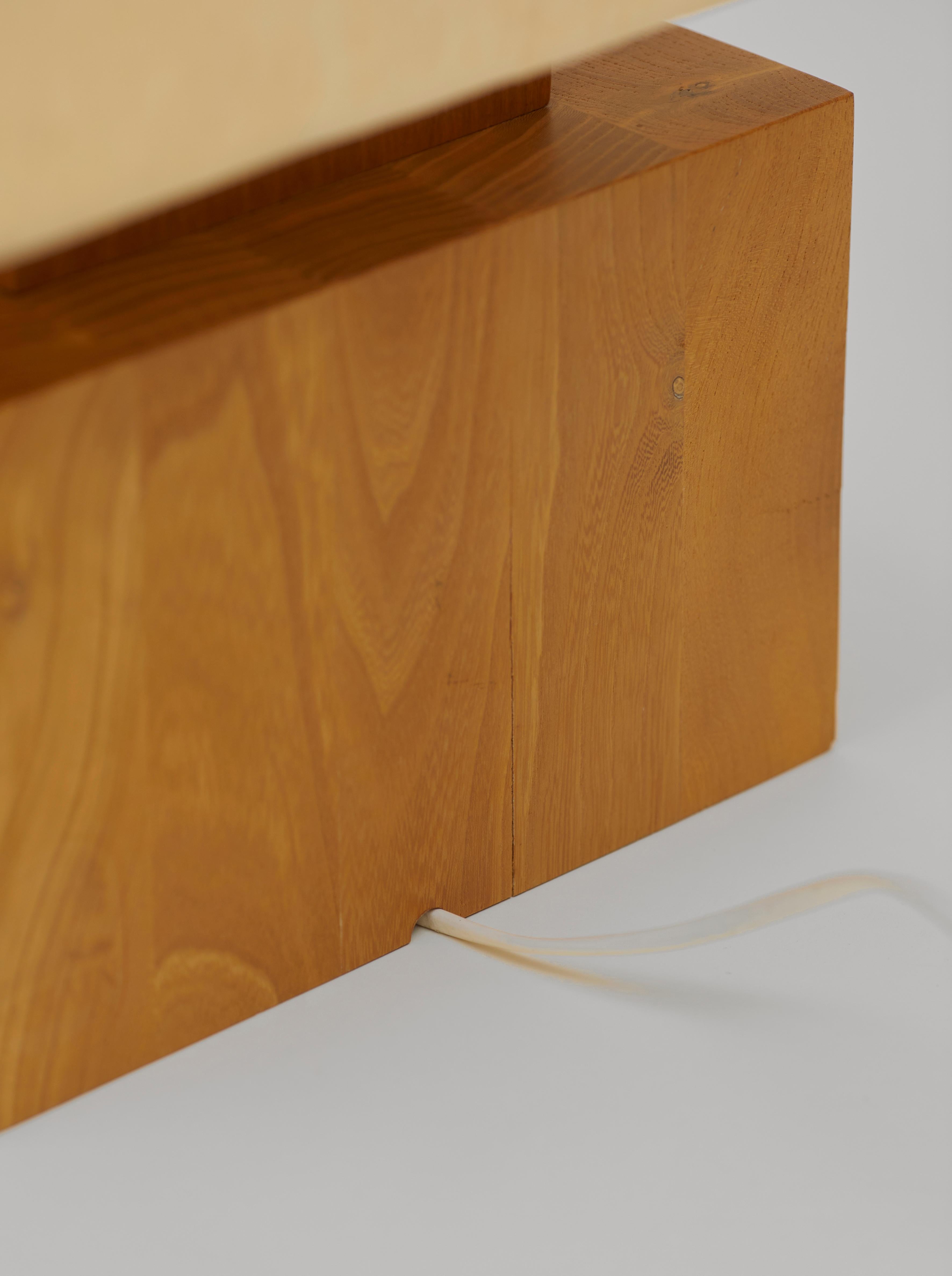 Maison Regain solid elm constructivist table lamp with original logo lampshade 1