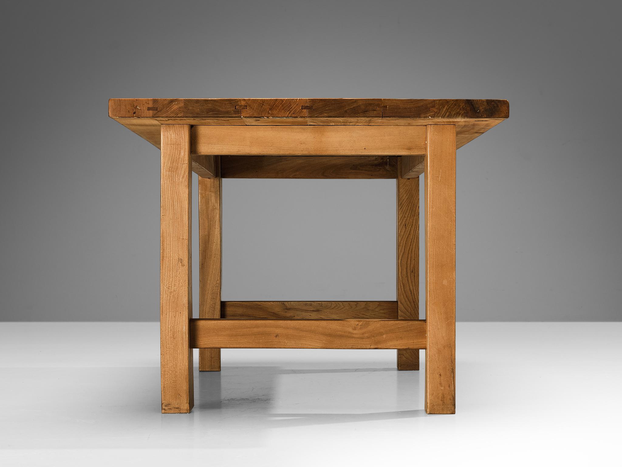 French Maison Regain Table in Solid Elm  For Sale