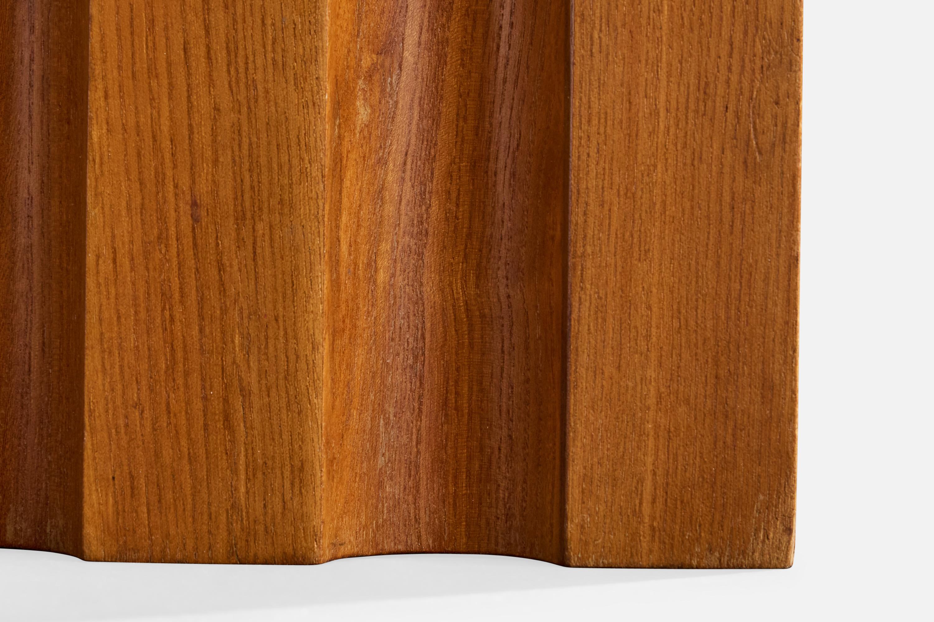Maison Regain, Table Lamp, Oak, France, 1960s For Sale 1