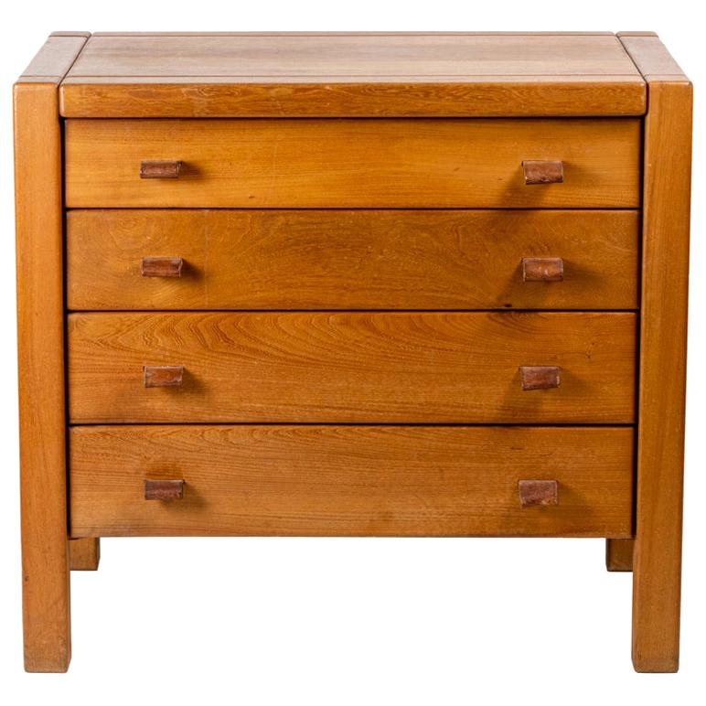 Maison Regain, Tiny Commode in Elm, 1950s