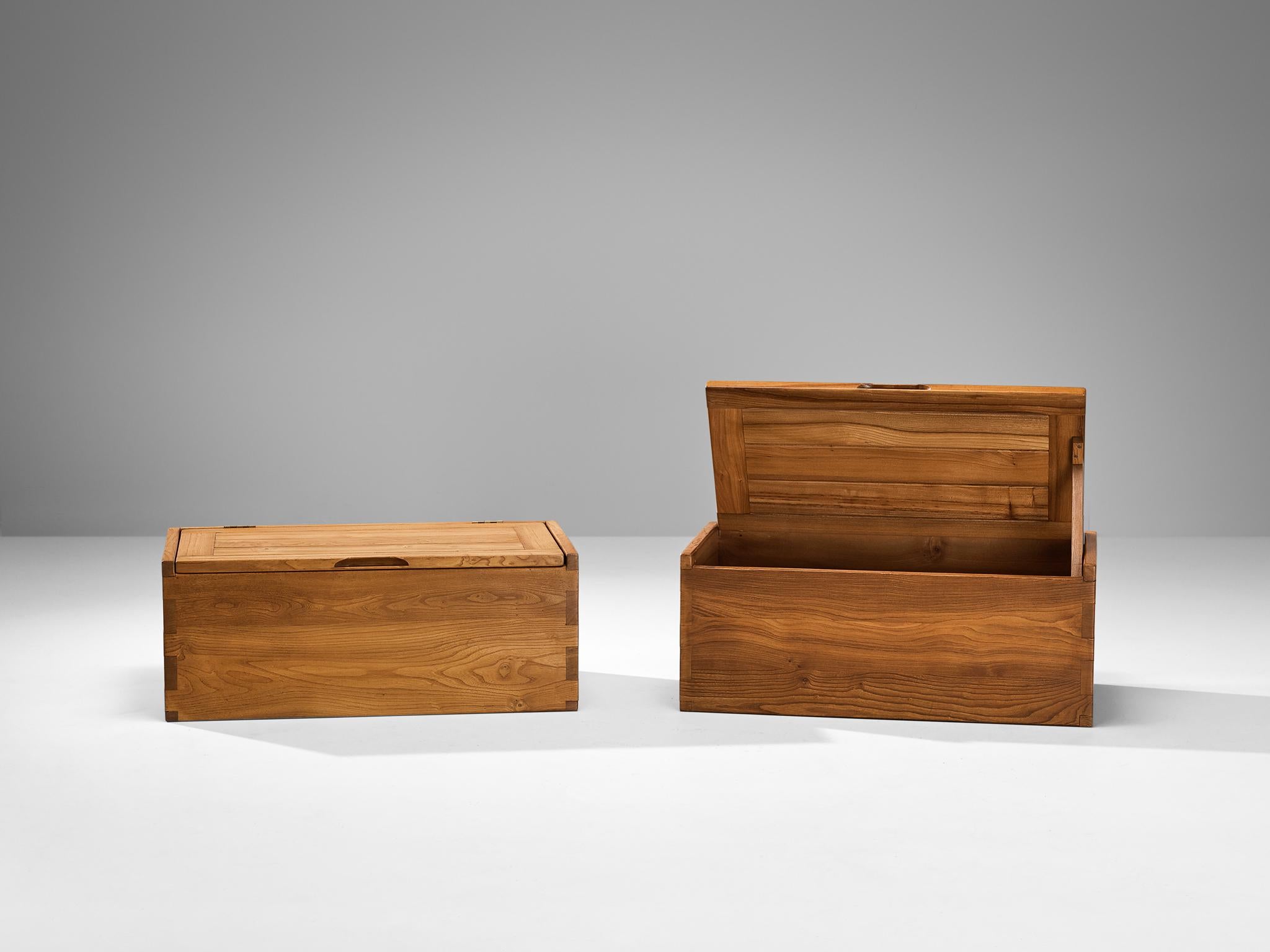 French Maison Regain Trunks or Side Tables in Solid Elm
