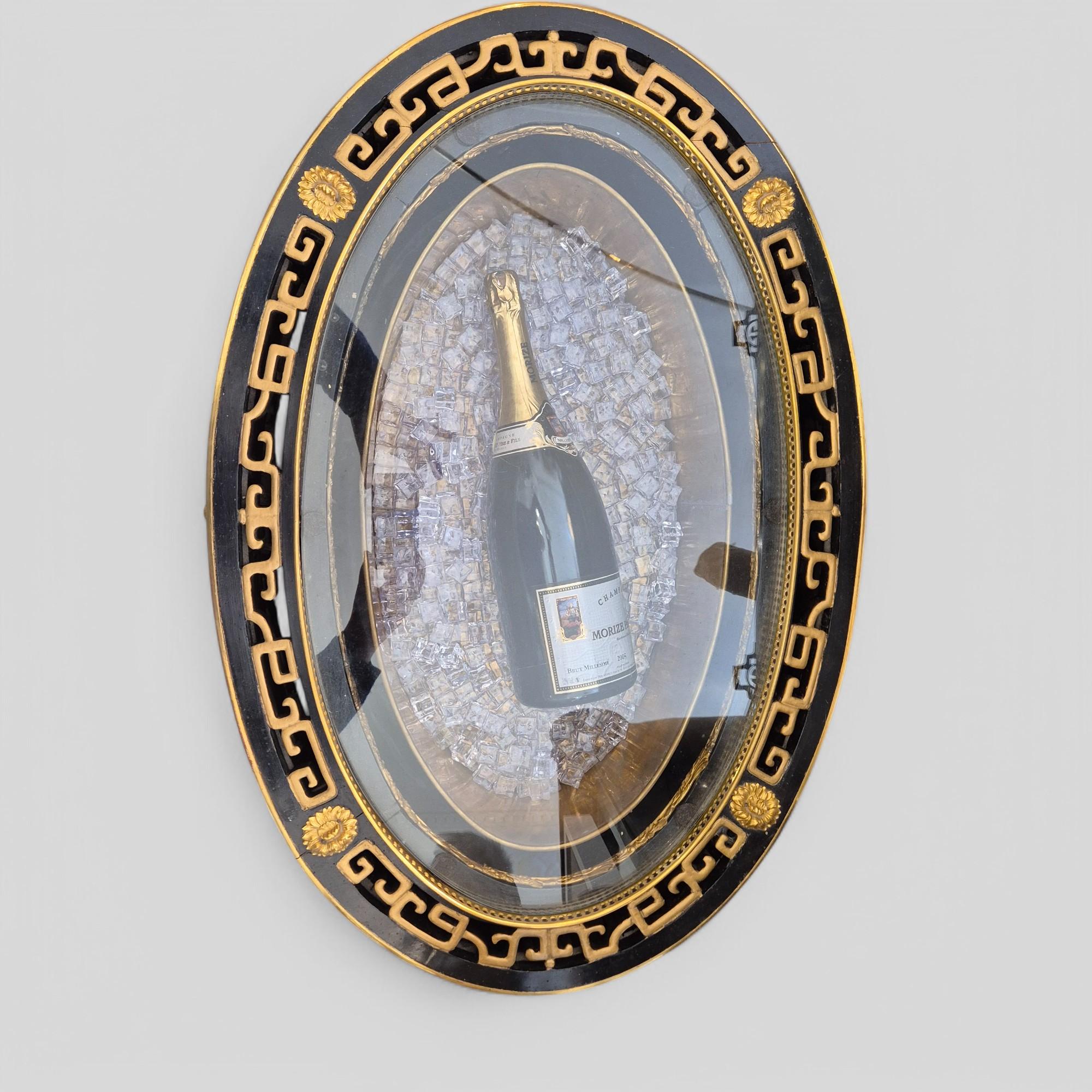Maison ROMÉO Champagnerkühler, Holz und vergoldete Bronze, um 1970 im Angebot 6