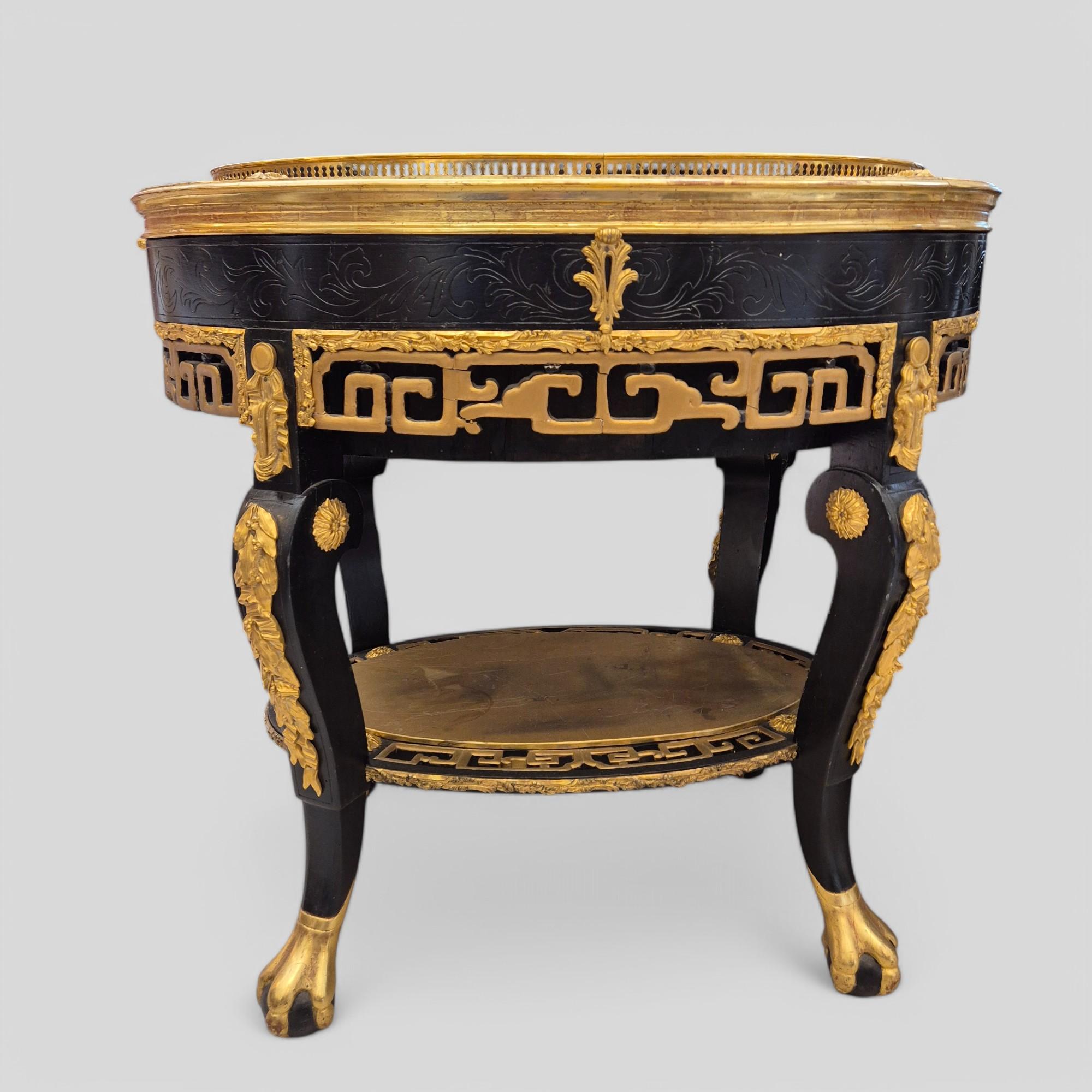 Maison ROMÉO Champagnerkühler, Holz und vergoldete Bronze, um 1970 im Angebot 9