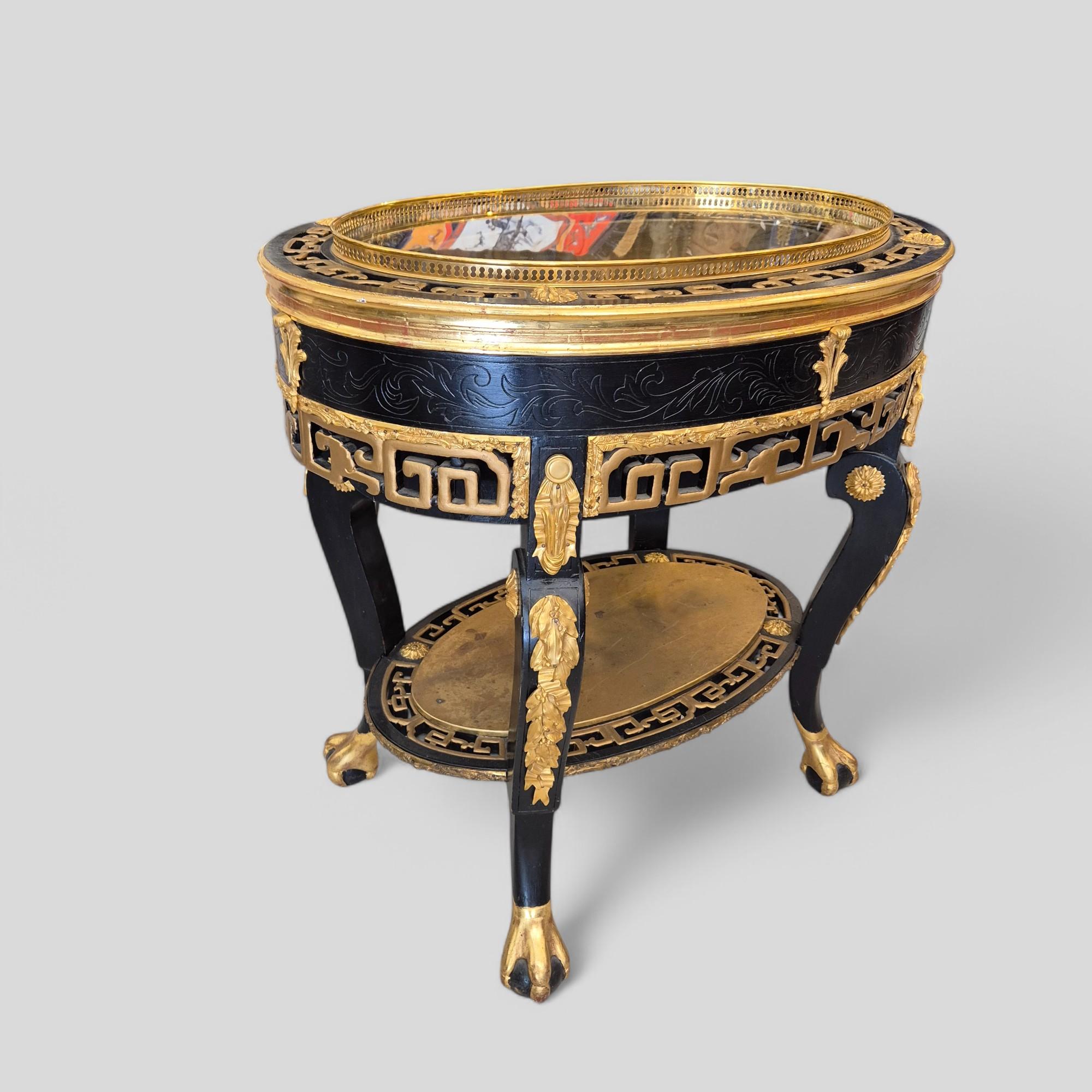 Maison ROMÉO Champagnerkühler, Holz und vergoldete Bronze, um 1970 im Angebot 1
