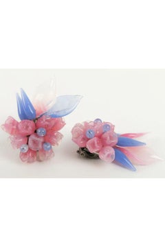 Maison Rousselet Earrings In Glass Paste in Shades of Blue and Pink