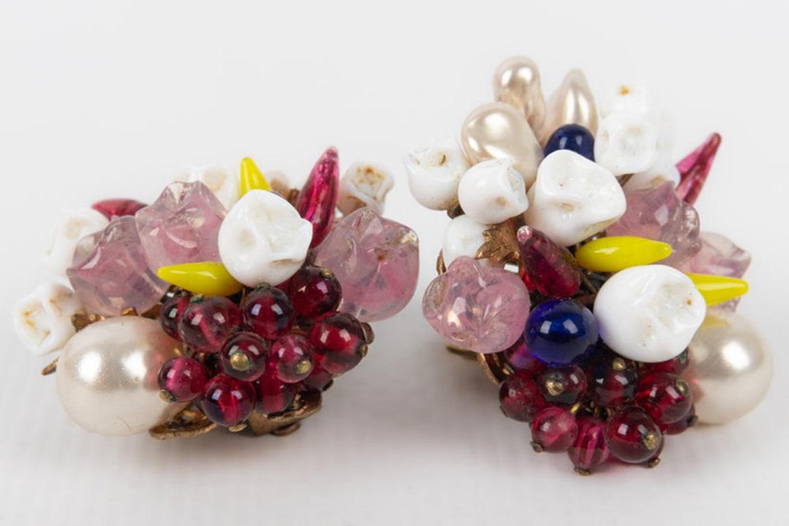 Maison Rousselet Golden Metal Earrings In Good Condition For Sale In SAINT-OUEN-SUR-SEINE, FR