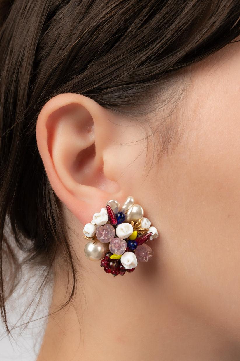 Maison Rousselet Golden Metal Earrings For Sale 1