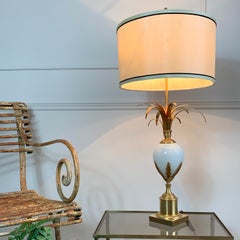 Maison S.A Boulanger White Opalescent Ostrich Egg Lamp