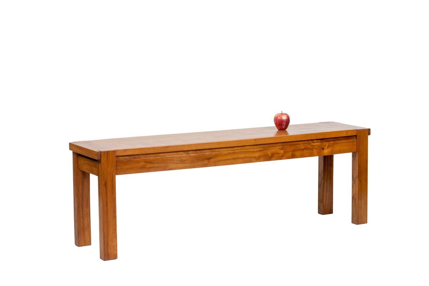 Maison Seltz, Bench in Elm, 1960s For Sale 4