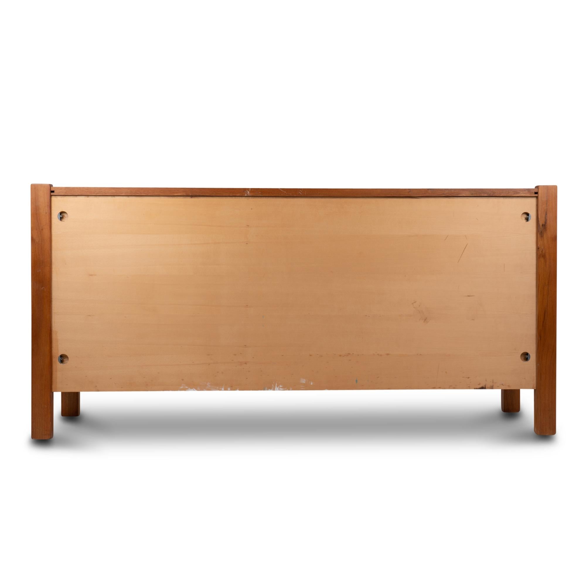 Maison Seltz, Sideboard in Blond Solid Elm, 1960s In Excellent Condition For Sale In Saint-Ouen, FR