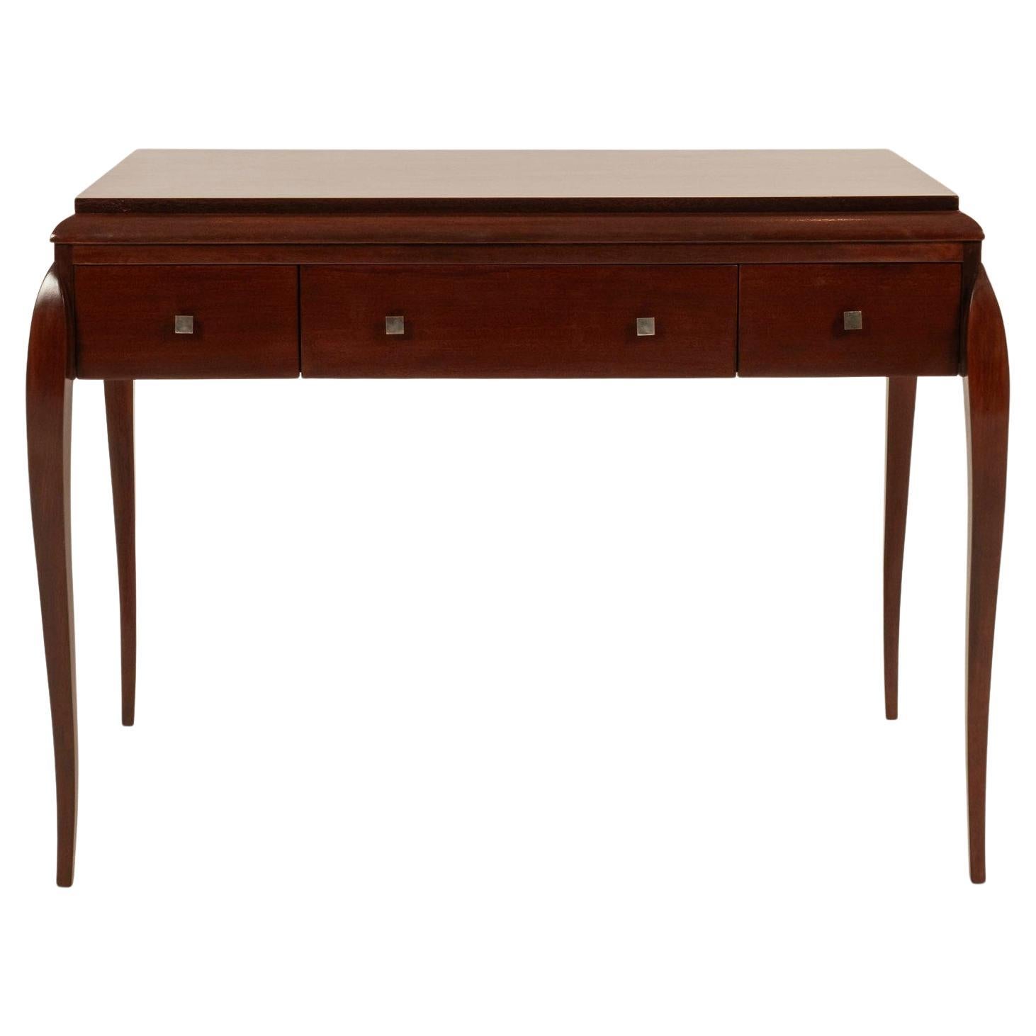 Maison Soubrier French Art Deco Mahogany Desk For Sale