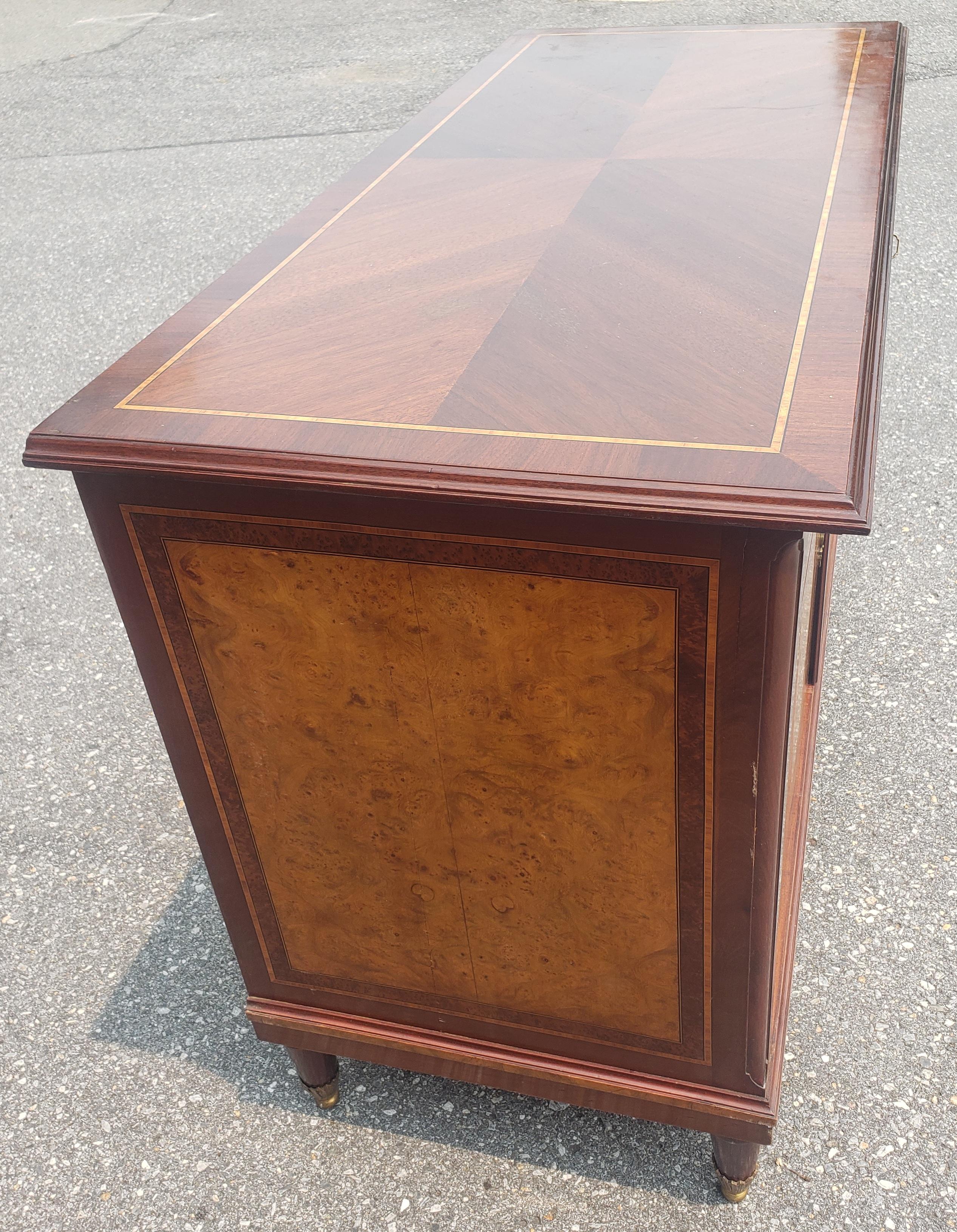 20th Century Maison Soubrier Louis XV Mixed Woods Burl & Satinwood Marquetry Buffet, C 1920s  For Sale