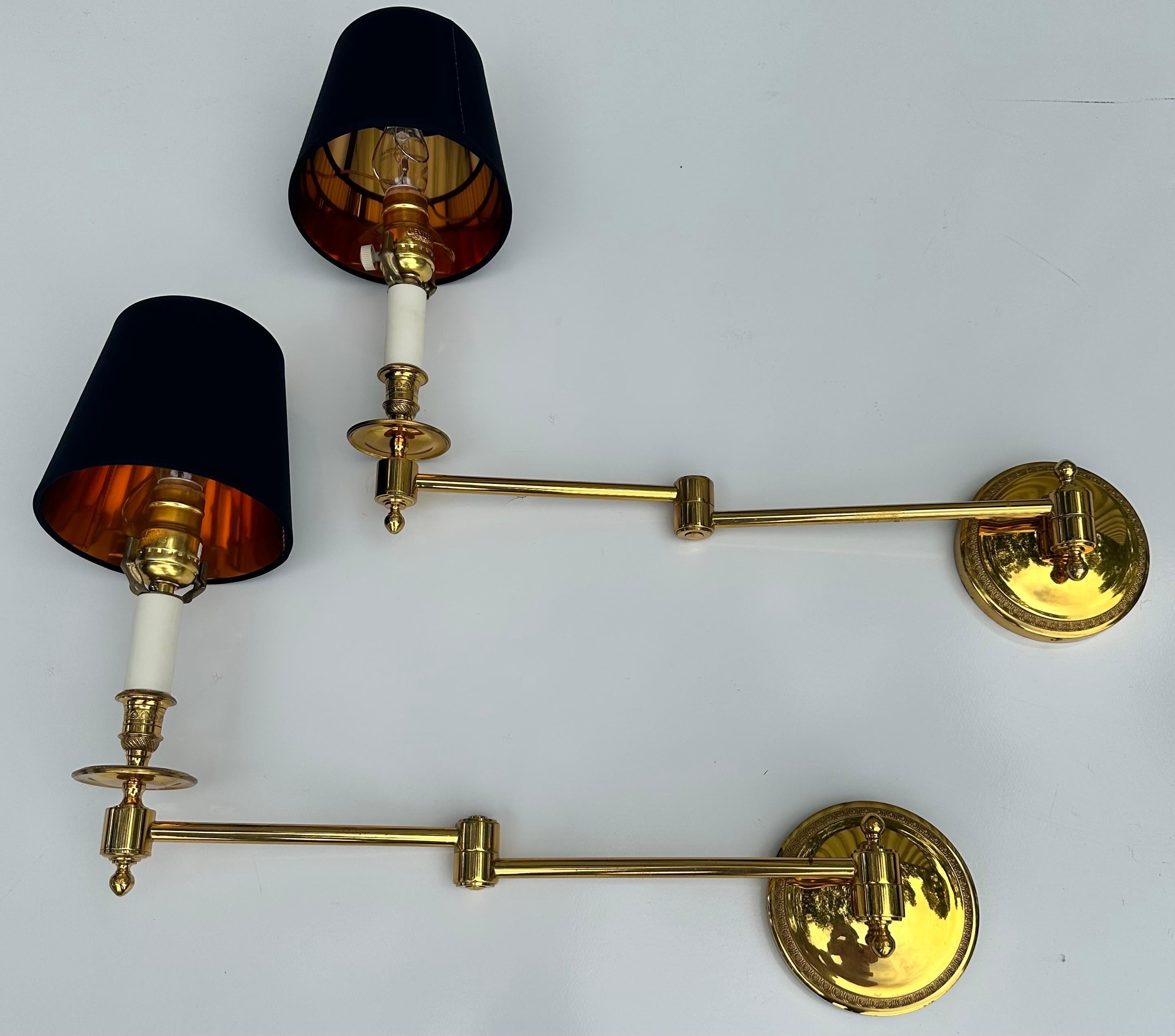 Maison Tisserand Art & Styles Paris Pair of adjustable Bronze Sconces For Sale 1