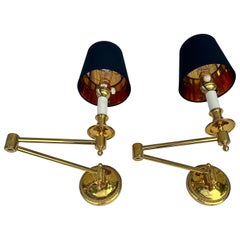 Maison Tisserand Art & Styles Paris Pair of adjustable Bronze Sconces