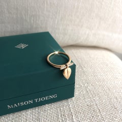 Small Lazarus 18 Karat Gold and Diamond Charm Ring